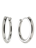 Tish Lyon Platinum Titanium Classic Plain Hoop Earrings, 16mm