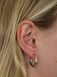 Tish Lyon Platinum Titanium Classic Plain Hoop Earrings, 16mm