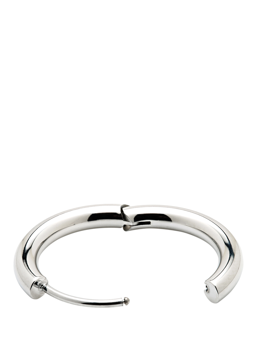 Product image 4 of 4, which shows Tish Lyon Platinum Titanium Classic Plain Hoop Earrings, 16mm