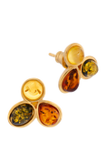 Be-Jewelled Baltic Amber Stud Earrings, Multi