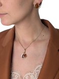 Be-Jewelled Baltic Amber Pendant, Gold/Cognac