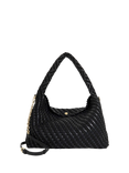 Dune London Deliberate L Woven Shoulder Bag, Black