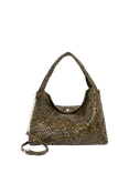 Dune London Deliberate L Woven Shoulder Bag, Green