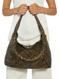 Dune London Deliberate L Woven Shoulder Bag, Green