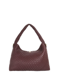 Dune London Deliberate L Woven Shoulder Bag, Burgundy