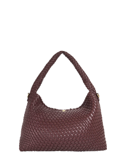 Dune London Deliberate L Woven Shoulder Bag - view 2, Burgundy