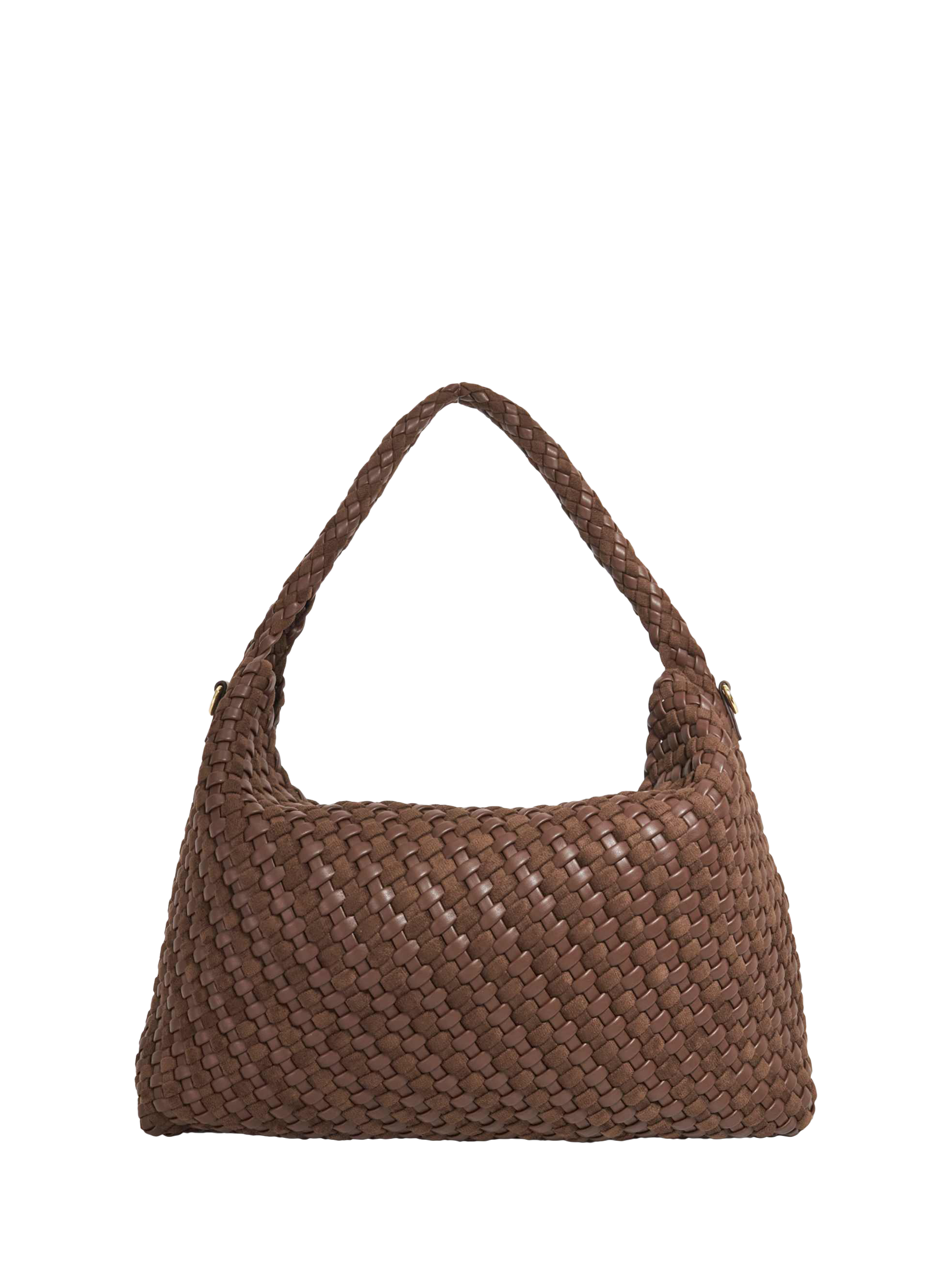 Product image 3 of 5, which shows Dune London Deliberate L Woven Shoulder Bag, Dk Brown
