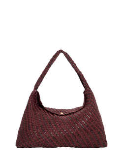 Dune London Deliberate XL Woven Shoulder Bag, Purple