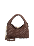Dune London Dinkideliberate Woven Shoulder Bag, Chocolate