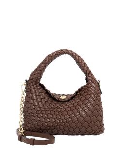Dune London Dinkydeliberate Small Woven Grab Bag, Chocolate
