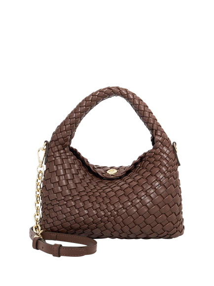 Dune London Dinkydeliberate Small Woven Grab Bag, Chocolate