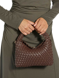 Dune London Dinkideliberate Woven Shoulder Bag, Chocolate