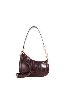 Dune London Direction Asymmetric Chain Shoulder Bag, Burgundy