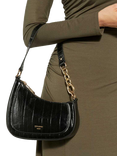 Dune London Direction Asymmetric Chain Shoulder Bag, Black