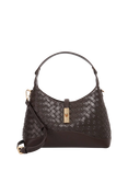 Dune London Dorset Woven Leather Crossbody Bag, Dark Brown
