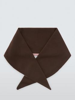 John Lewis Double Face Foulard Wool Scarf - view 2, Chocolate/Light Pink
