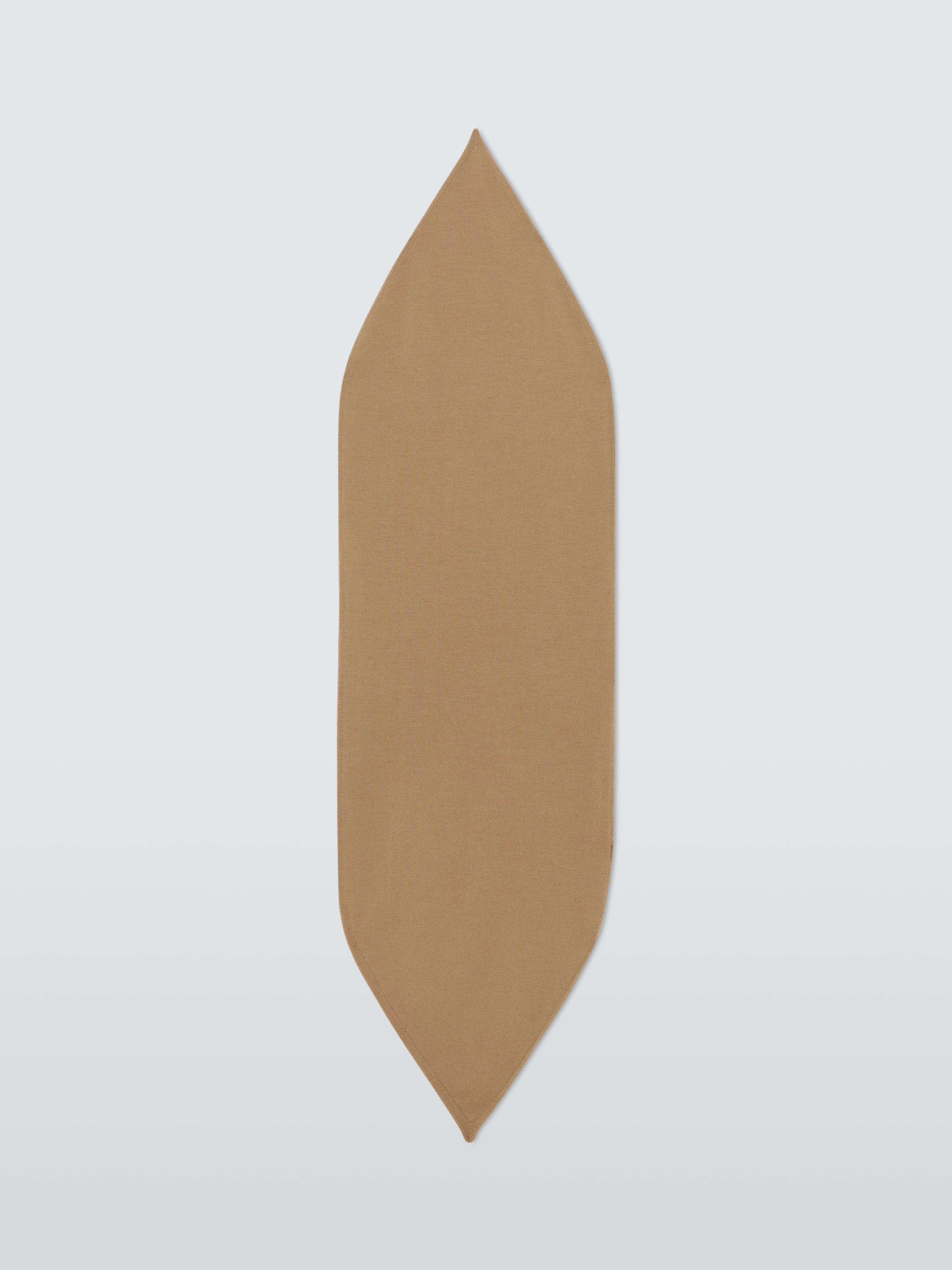 Product image 4 of 5, which shows John Lewis Double Face Foulard Wool Scarf, Tan/Red