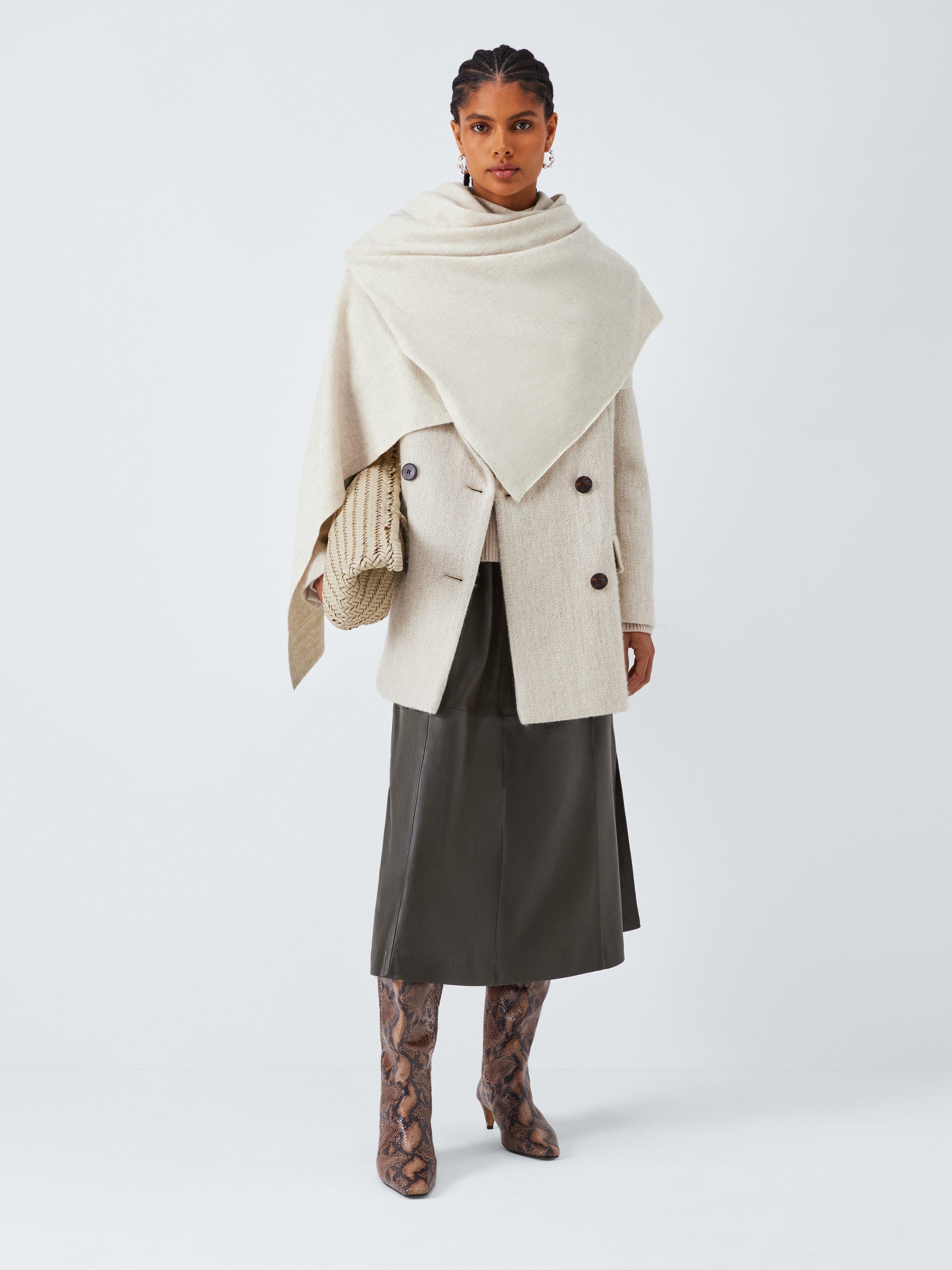 Product image 5 of 5, which shows John Lewis Wool Wrap Scarf, Cream