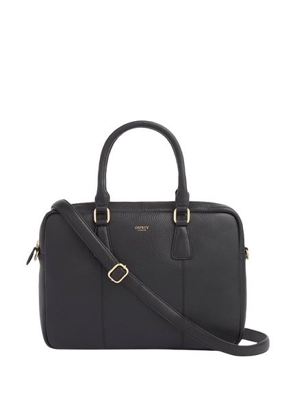 OSPREY LONDON Adaline Leather Laptop Bag, Black