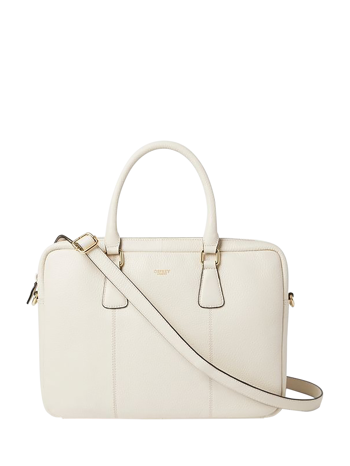 Product image 1 of 5, which shows OSPREY LONDON Adaline Leather Laptop Bag, Dove