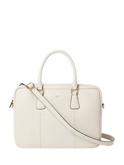 OSPREY LONDON Adaline Leather Laptop Bag, Dove