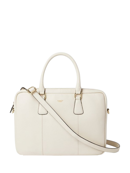 OSPREY LONDON Adaline Leather Laptop Bag, Dove