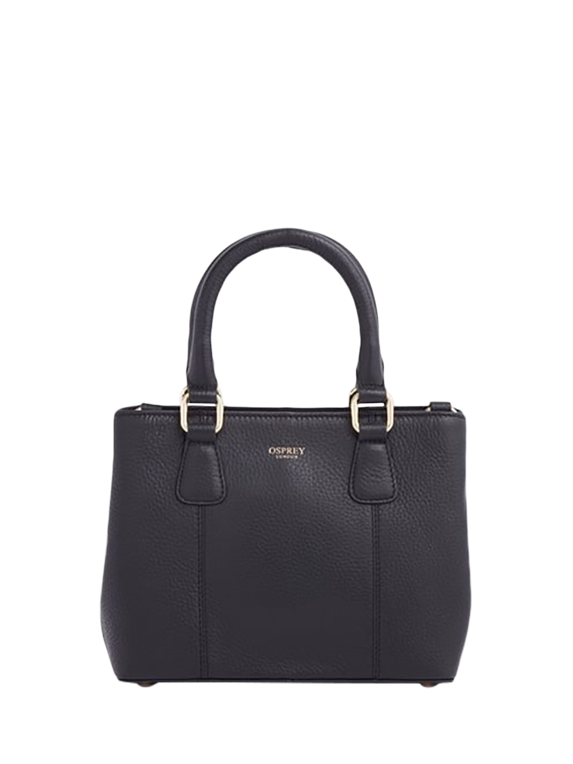 Product image 4 of 5, which shows OSPREY LONDON Mini Adaline Leather Grab Bag, Black