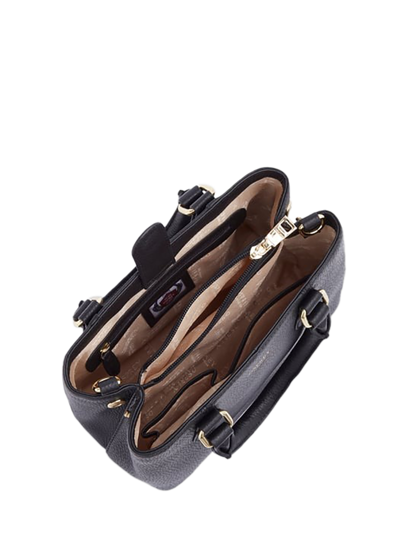 Product image 5 of 5, which shows OSPREY LONDON Mini Adaline Leather Grab Bag, Black