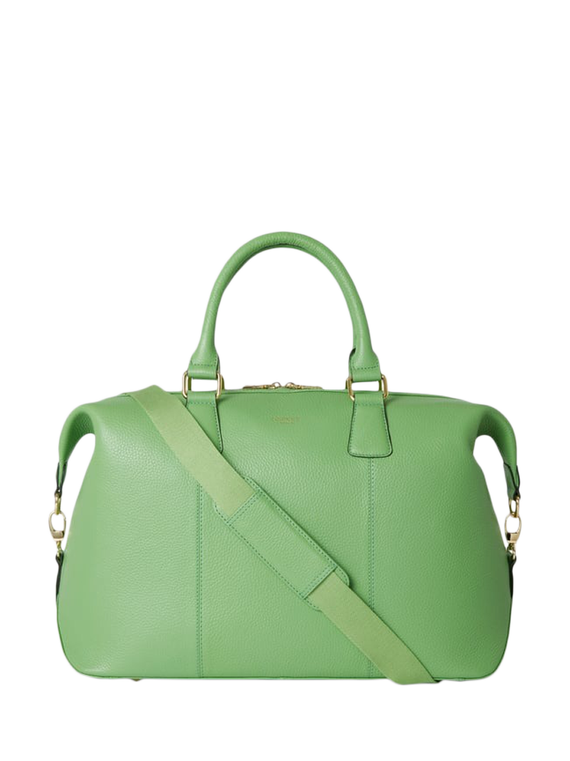 Product image 1 of 5, which shows OSPREY LONDON Adaline Leather Weekender, Apple
