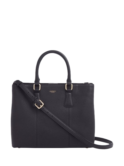 OSPREY LONDON Adaline Leather Workbag, Black