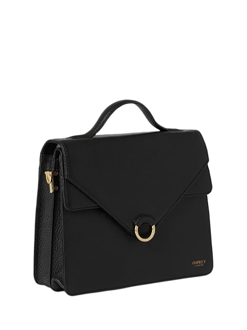 Product image 3 of 5, which shows OSPREY LONDON Harper Leather Grab Bag, Black