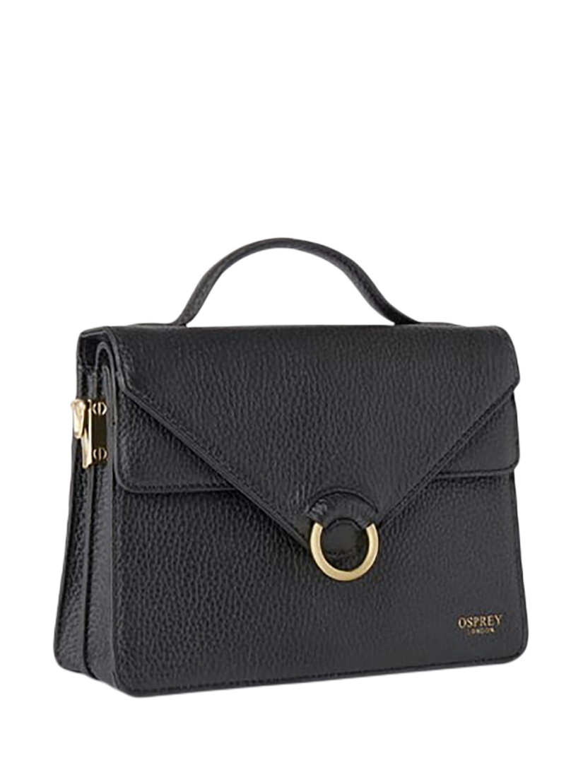 Product image 3 of 5, which shows OSPREY LONDON Harper Mini Leather Grab Bag, Black