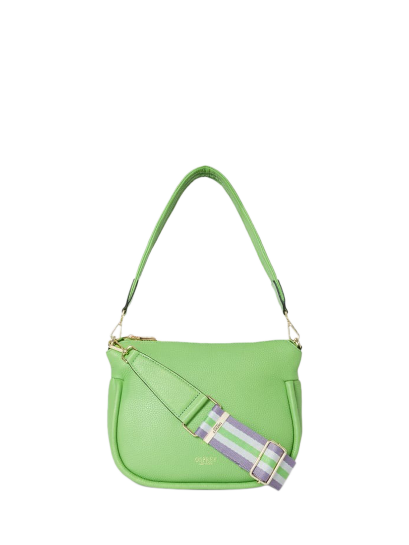 Product image 1 of 5, which shows OSPREY LONDON Hendrix Leather Shoulder Bag, Apple