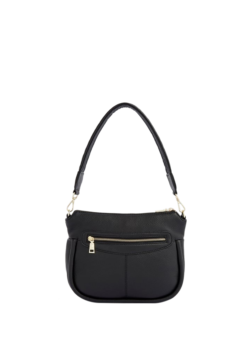 Product image 2 of 5, which shows OSPREY LONDON Hendrix Leather Shoulder Bag, Black