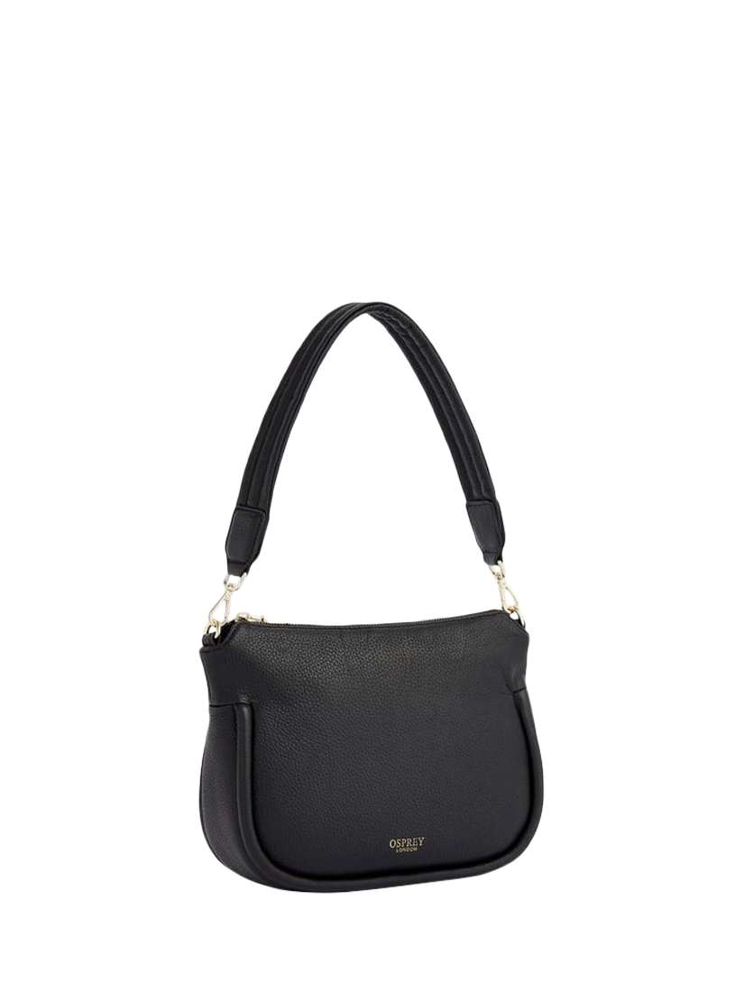 Product image 3 of 5, which shows OSPREY LONDON Hendrix Leather Shoulder Bag, Black
