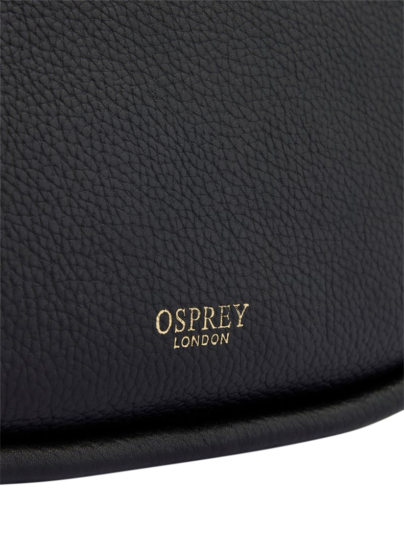 Product image 4 of 5, which shows OSPREY LONDON Hendrix Leather Shoulder Bag, Black