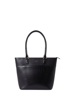 OSPREY LONDON Kellie Leather Tote Bag, Black
