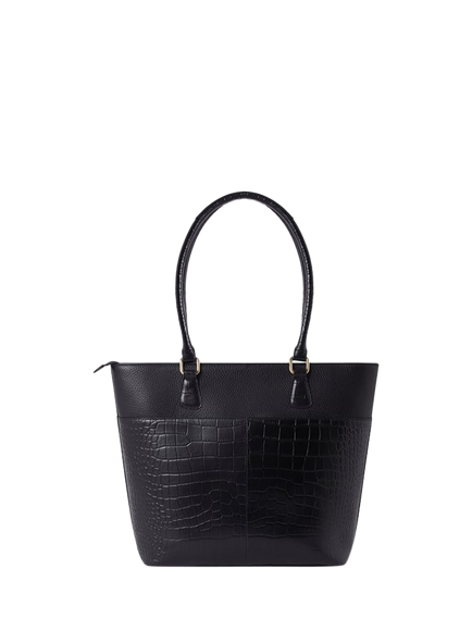 OSPREY LONDON Kellie Leather Tote Bag - view 2, Black