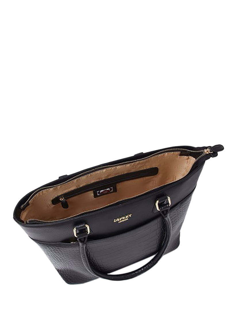 Product image 5 of 5, which shows OSPREY LONDON Kellie Leather Tote Bag, Black