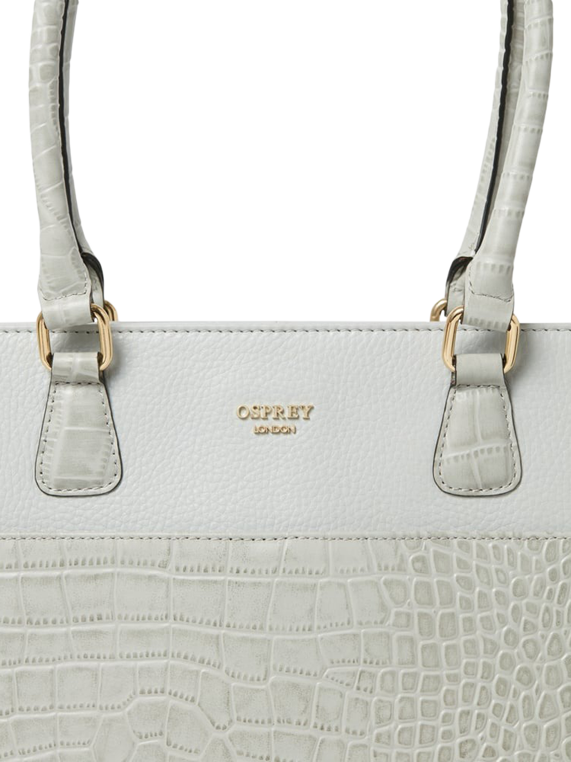 Product image 4 of 5, which shows OSPREY LONDON Kellie Leather Tote Bag, Mist