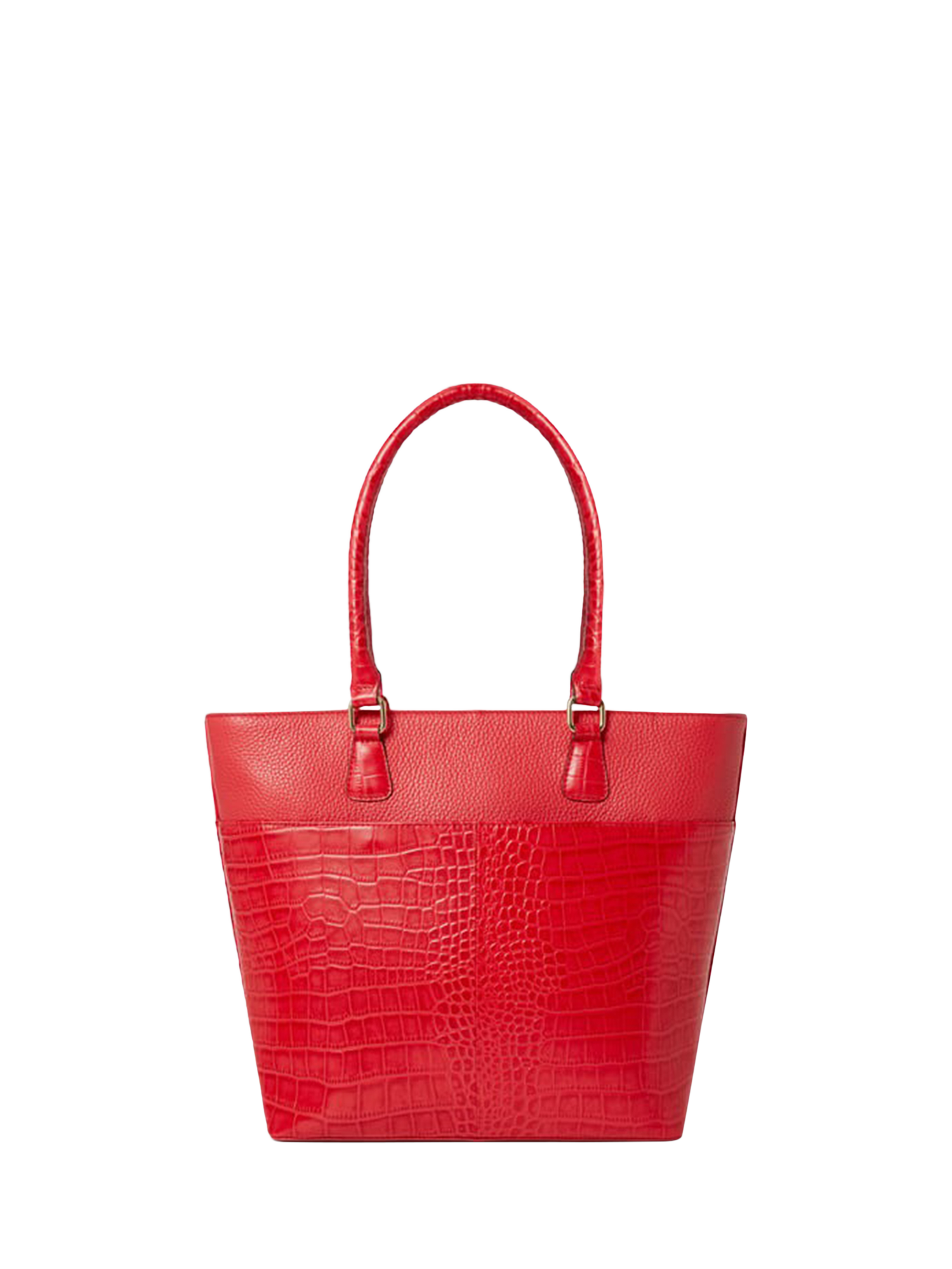 Product image 2 of 5, which shows OSPREY LONDON Kellie Leather Tote Bag, Red