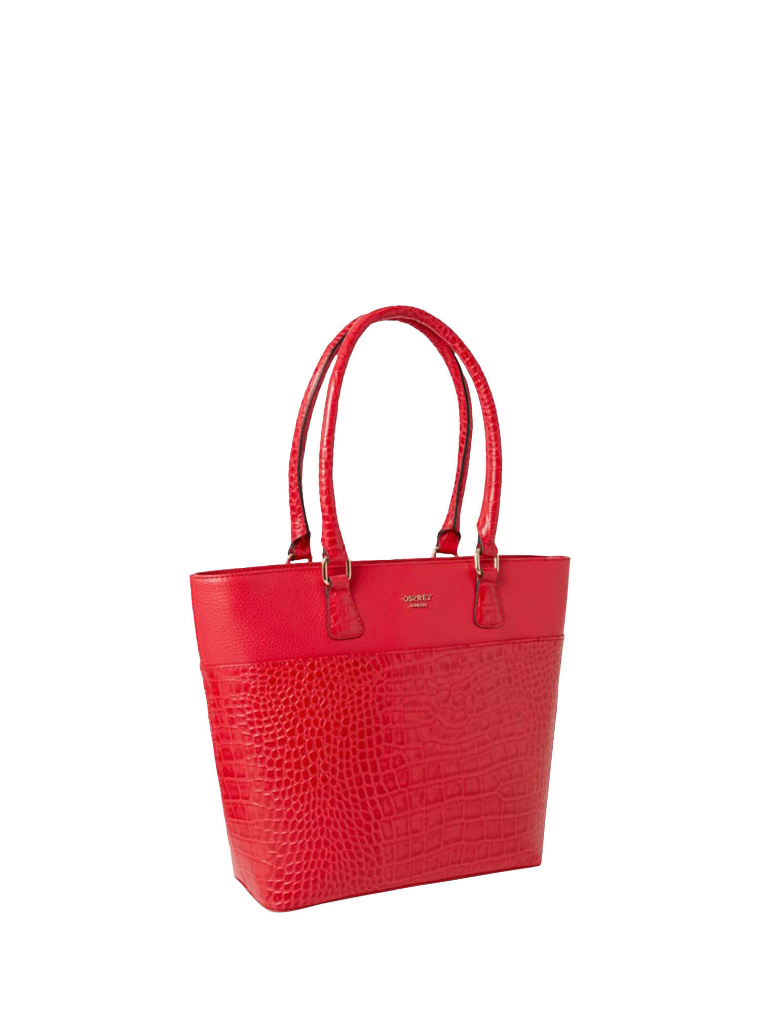 Product image 3 of 5, which shows OSPREY LONDON Kellie Leather Tote Bag, Red