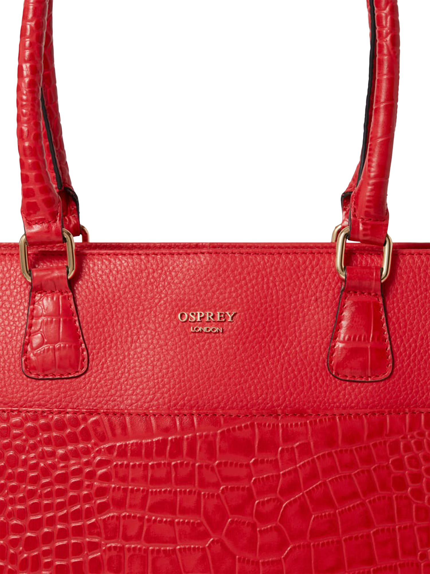 Product image 4 of 5, which shows OSPREY LONDON Kellie Leather Tote Bag, Red