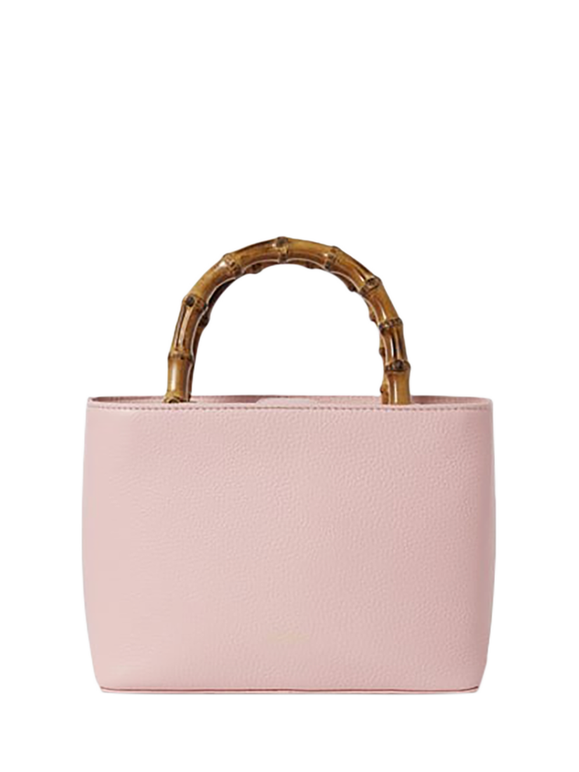 Product image 1 of 5, which shows OSPREY LONDON Mini Clio Leather Bag, Pale Pink