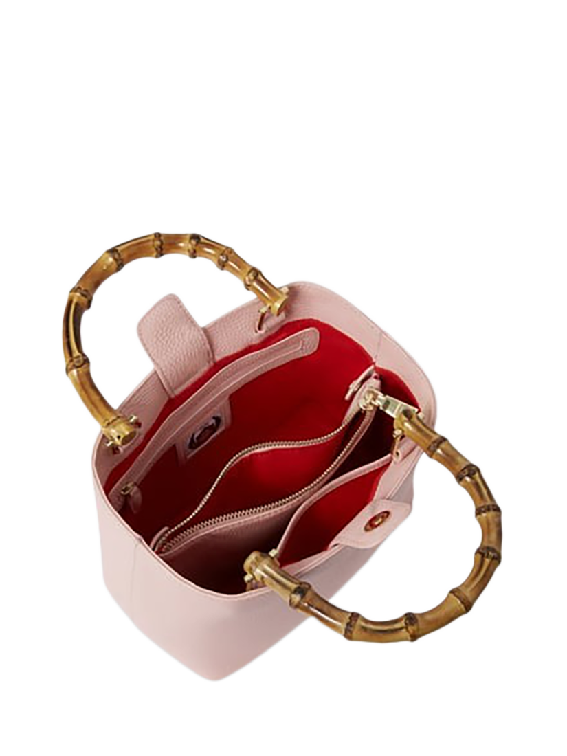 Product image 5 of 5, which shows OSPREY LONDON Mini Clio Leather Bag, Pale Pink