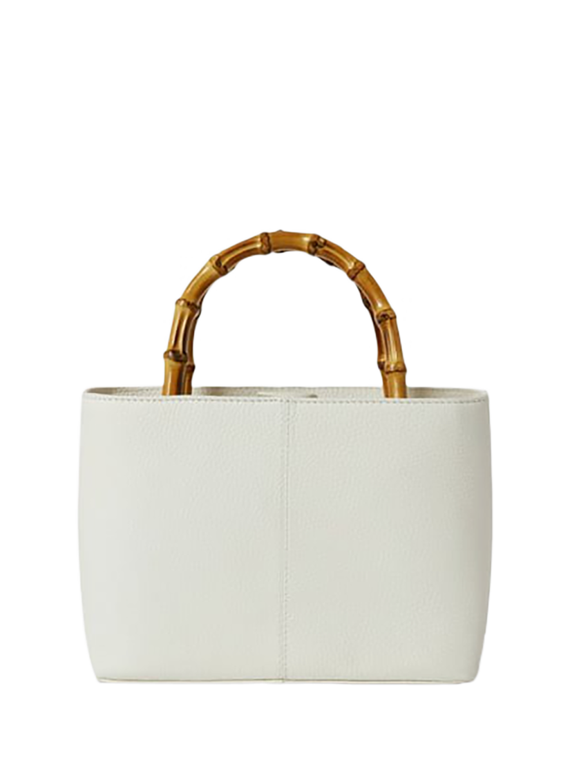 Product image 2 of 5, which shows OSPREY LONDON Mini Clio Leather Bag, White