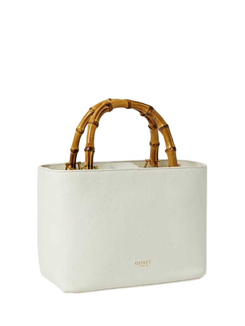 Product image 3 of 5, which shows OSPREY LONDON Mini Clio Leather Bag, White