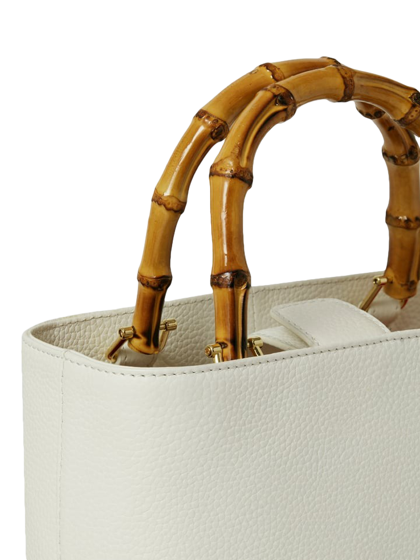 Product image 4 of 5, which shows OSPREY LONDON Mini Clio Leather Bag, White