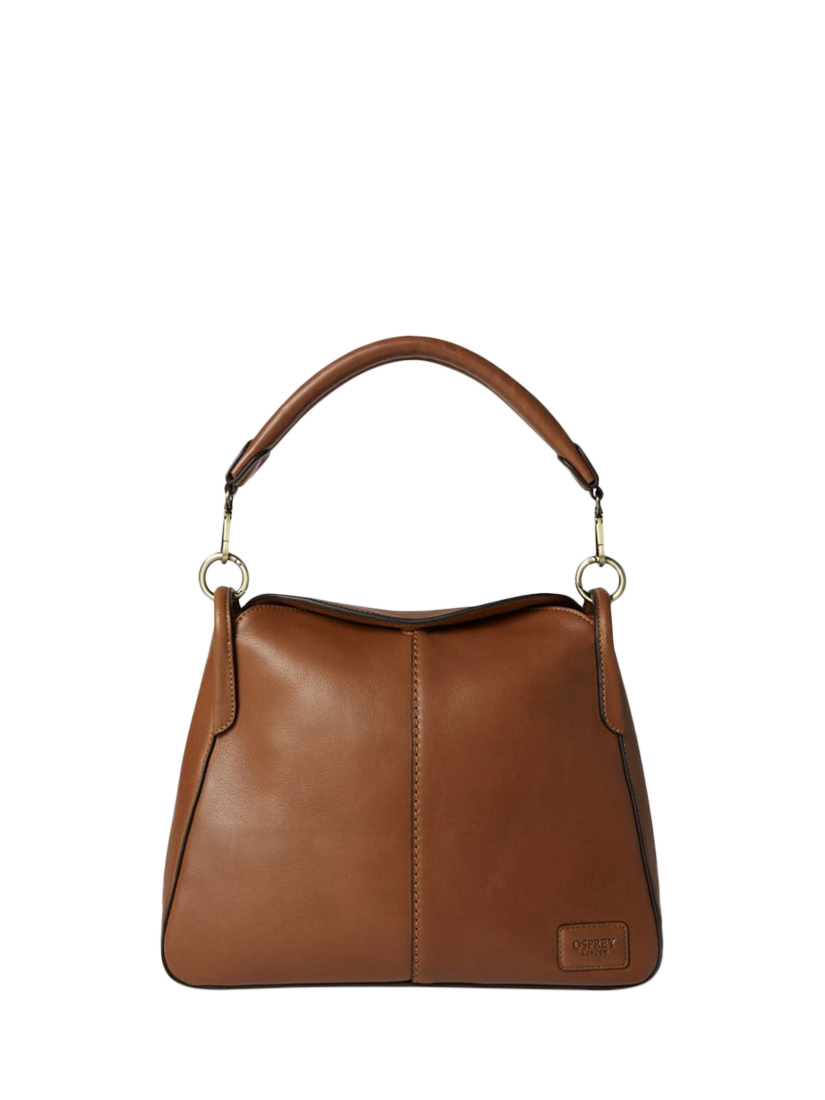 Product image 1 of 5, which shows OSPREY LONDON Oxford Medium Leather Shoulder Bag, Tan