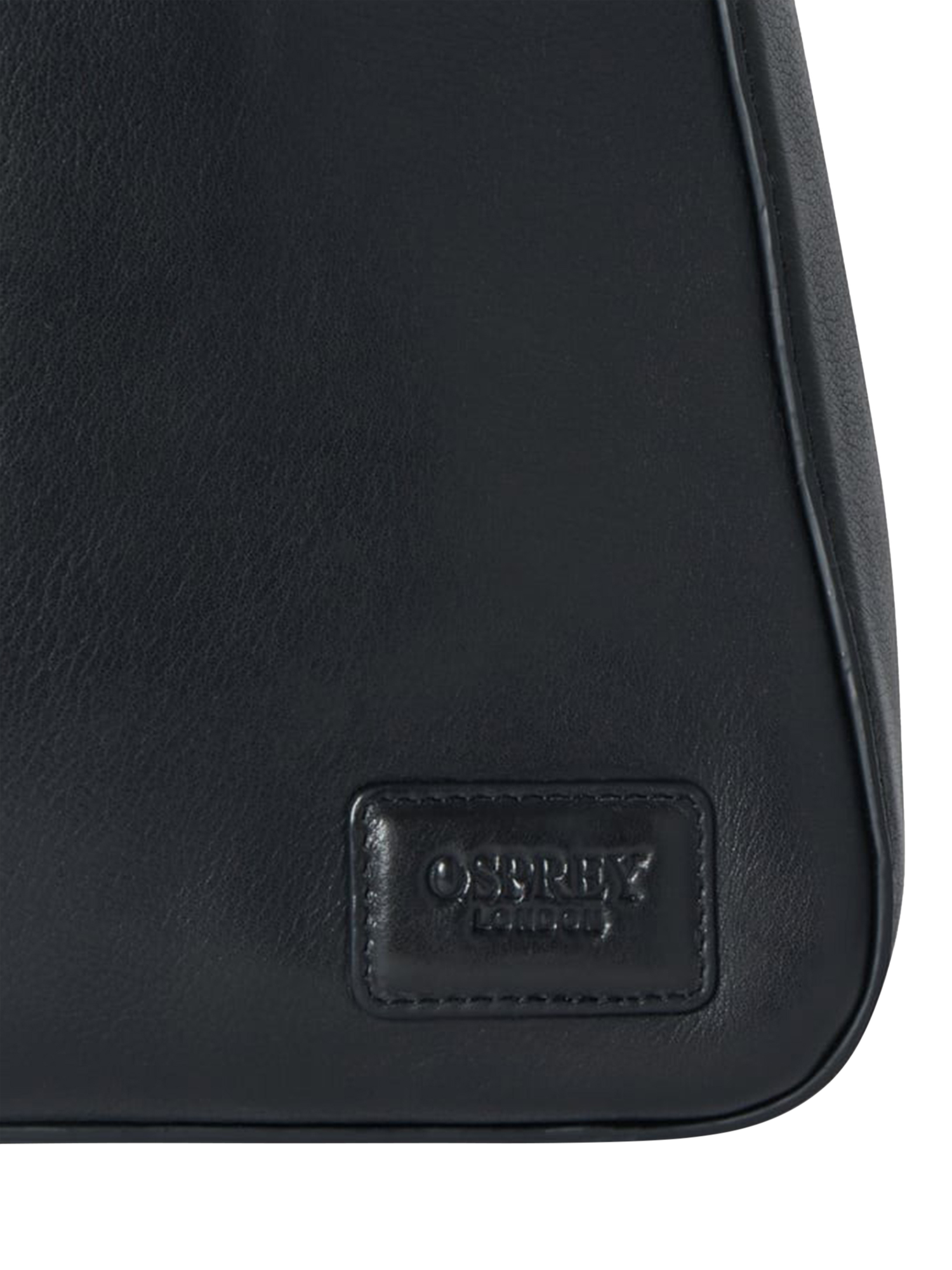 Product image 4 of 5, which shows OSPREY LONDON Oxford Medium Leather Shoulder Bag, Black